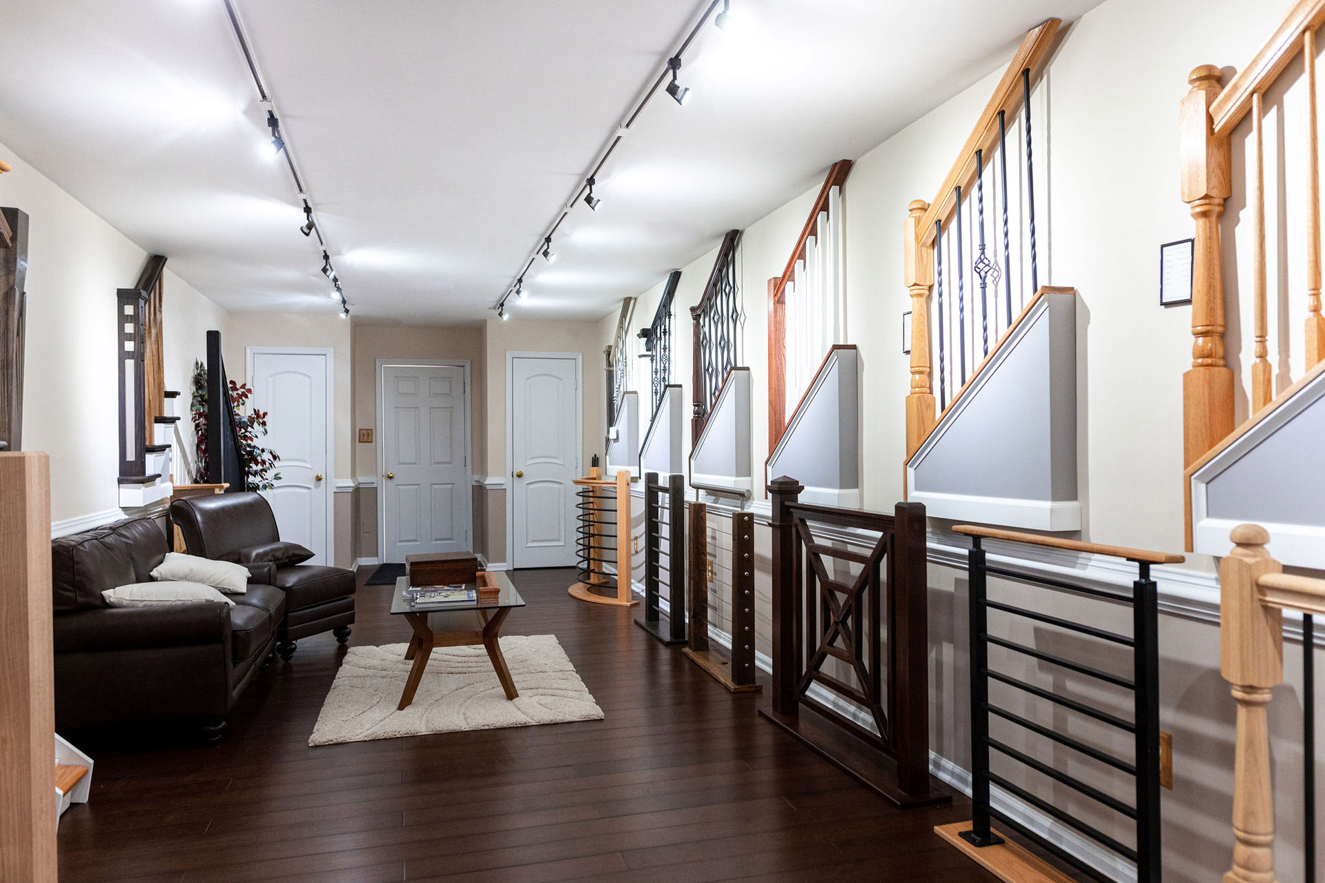 This is the Loudoun Stairs showroom. This shows that there are a lot of options.
